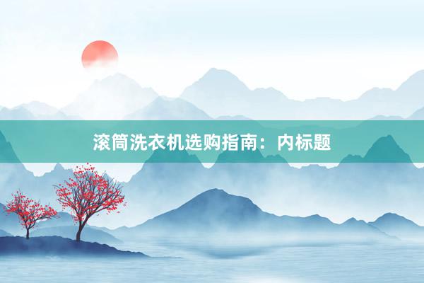 滚筒洗衣机选购指南：内标题